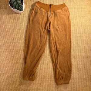 Beige teddy fabric arie sweatpants